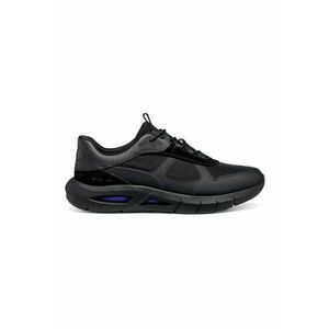 Pantofi sport low-cut cu garnituri de piele - Negru imagine