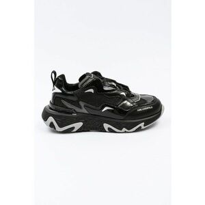 Pantofi sport masivi cu garnituri din piele - Negru imagine