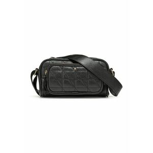 Geanta crossbody matlasata din piele - Negru imagine