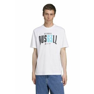 Tricou cu decolteu la baza gatului si imprimeu text Motor Sport - Alb/Negru/Turcoaz imagine