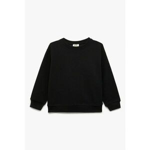 Bluza de trening cu decolteu la baza gatului si maneci cazute - Negru imagine