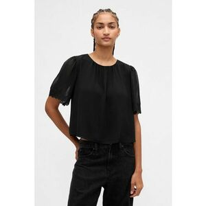 Bluza crop cu maneci scurte - Negru imagine