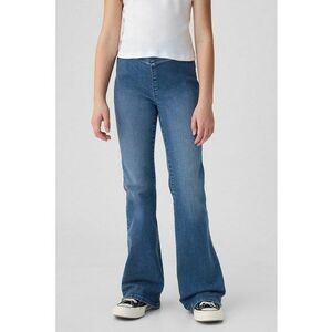 Jeggings evazati cu aspect decolorat - Albastru imagine