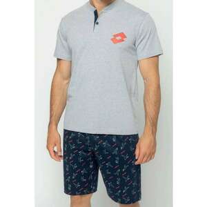 Pijama scurta cu imprimeu - Gri imagine