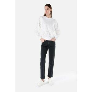 Bluza de trening cu broderie din dantela sangallo - Alb imagine