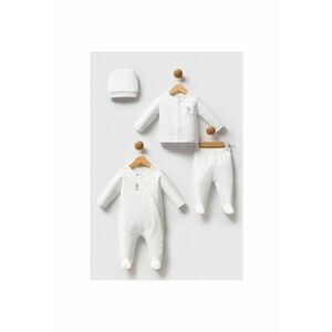 Set patru piese pentru bebelusi - USB2522-V1 - Alb - Alb imagine