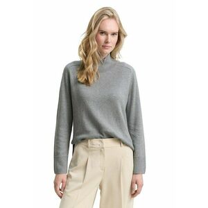 Pulover tricotat fin din amestec de casmir - Gri melange imagine