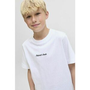 Tricou lejer din bumba cu broderie - Alb optic imagine