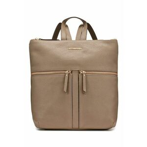 Rucsac din piele cu buzunare cu fermoar Irenie - Maro taupe imagine