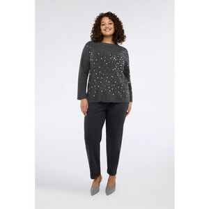 Pantaloni conici cu nasturi - Gri imagine