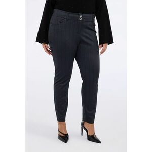 Pantaloni slim fit cu dungi si fermoar - Gri imagine