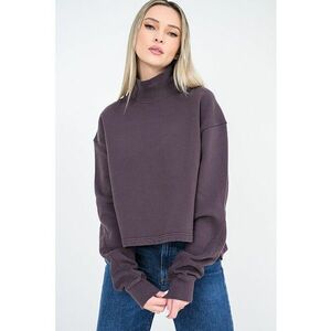 Bluza de trening din bumbac cu guler inalt Isra - Maro inchis imagine