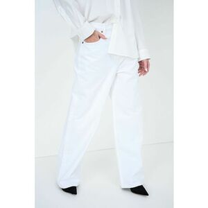 Blugi relaxed fit cu talie inalta Low - Alb imagine