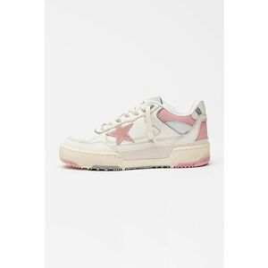 Pantofi sport din piele Forty2 - Alb/Roz imagine