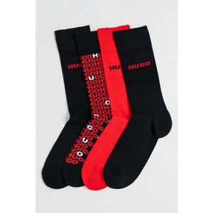 Set de sosete lungi din amestec de bumbac - 4 perechi - Rosu vermillion/Negru imagine