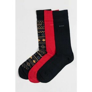 Set de sosete lungi cu logo - 3 perechi - Albastru ultramarin/Rosu vermillion/Negru imagine