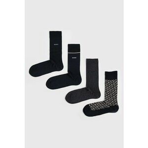 Set de sosete lungi cu logo discret - 4 Perechi - Maro/Negru/Gri antracit imagine