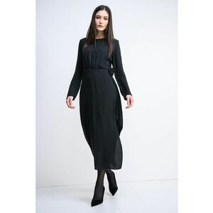 Rochie midi cu terminatie asimetrica Kadele - Negru imagine