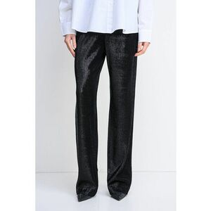 Pantaloni drepti cu aspect stralucitor Hiresa - Negru imagine