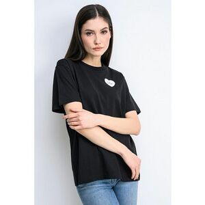 Tricou lejer din bumbac - Alb/Negru imagine
