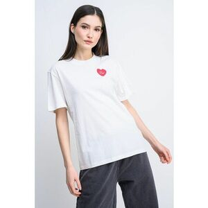 Tricou lejer din bumbac - Rosu/Alb imagine