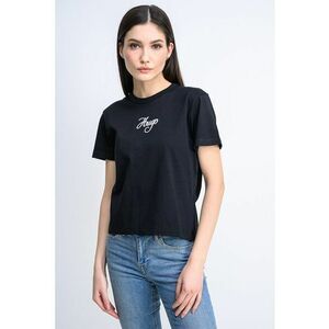 Tricou din bumbac cu logo pe piept Destrel - Argintiu/Negru imagine