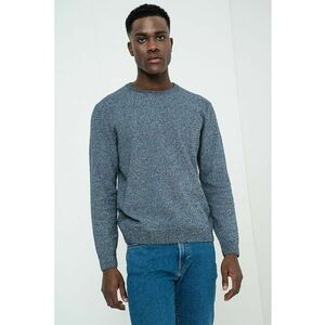 Pulover slim-fit din amestec de bumbac organic - Albastru melange imagine