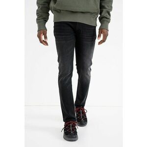 Blugi slim-fit cu aspect decolorat - Negru melange imagine