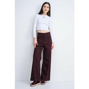 Bluza crop slim fit cu logo Dafilomena - Alb optic imagine