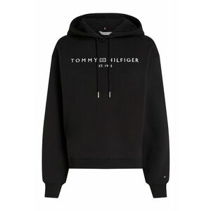 Hanorac lejer cu snur de ajustare si broderie logo - Alb/Negru imagine
