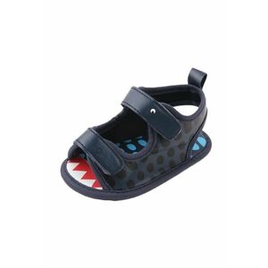 Sandale Cu Barete - Model Croco - Casual - Baieti - Piele ecologica - Bleumarin - Negru imagine