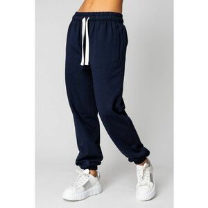 Pantalon lung din Bumbac Navy 18801 - Bleumarin imagine