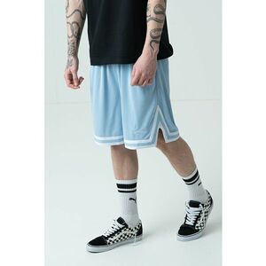 Bermude relaxed fit cu logo brodat - Albastru deschis imagine