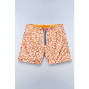 Pantaloni scurti de baie cu model - Alb/Portocaliu imagine