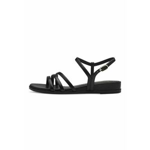 Sandale din piele ecologica cu talpa wedge - Negru imagine