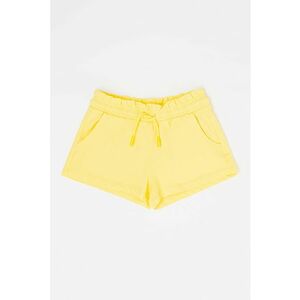 Pantaloni scurti din amestec de bumbac cu snur de ajustare - Galben imagine