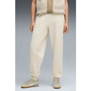 Pantaloni de trening cu buzunare si talie inalta - Crem imagine