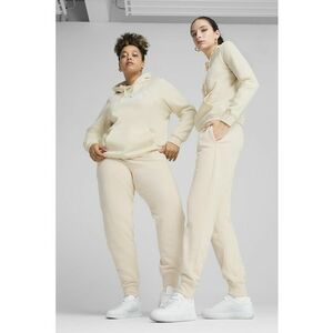 Pantaloni de trening regular-fit din amestec de bumbac cu snururi - Crem imagine