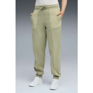 Pantaloni de trening cu buzunare si talie inalta - Verde pal imagine
