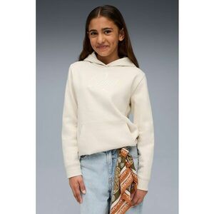 Hanorac cu logo brodat ESS - Alb/Bej imagine