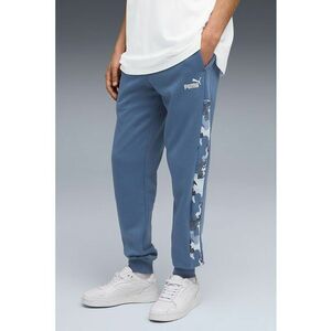 Pantaloni de trening din amestec de bumbac cu buzunare laterale - Albastru prafuit/Gri antracit imagine