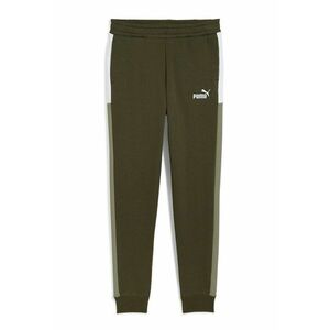 Pantaloni de trening din amestec de bumbac cu banda elastica in talie - Alb/Kaki inchis imagine