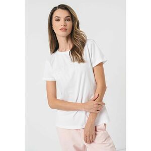Tricou cu logo brodat - pentru fitness - Alb optic imagine