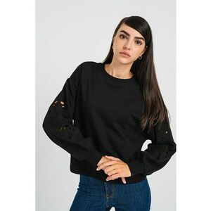 Bluza de trening din amestec de bumbac cu perforatii Winnie - Negru stins imagine
