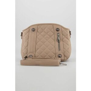 Geanta crossbody de piele ecologica cu bareta detasabila - Maro taupe imagine
