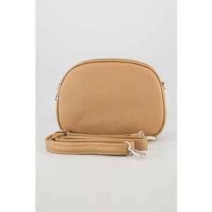 Geanta crossbody cu bareta detasabila si model uni - Maro deschis imagine