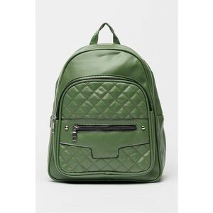 Rucsac de piele ecologica cu garnitura matlasata - Verde imagine