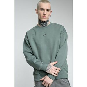 Bluza de trening cu decolteu la baza gatului si detaliu logo - Verde aquamarin imagine