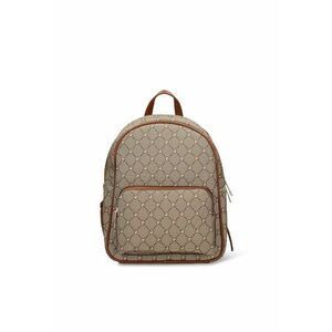 Rucsac de piele ecologica cu monograma - Maro deschis/Verde pal imagine