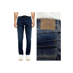 Blugi Barbati - Washington - Straight Fit - Talie Medie - Fermoar - Lungi - 5 Buzunare - Bumbac - Elastan - Albastru - Albastru imagine